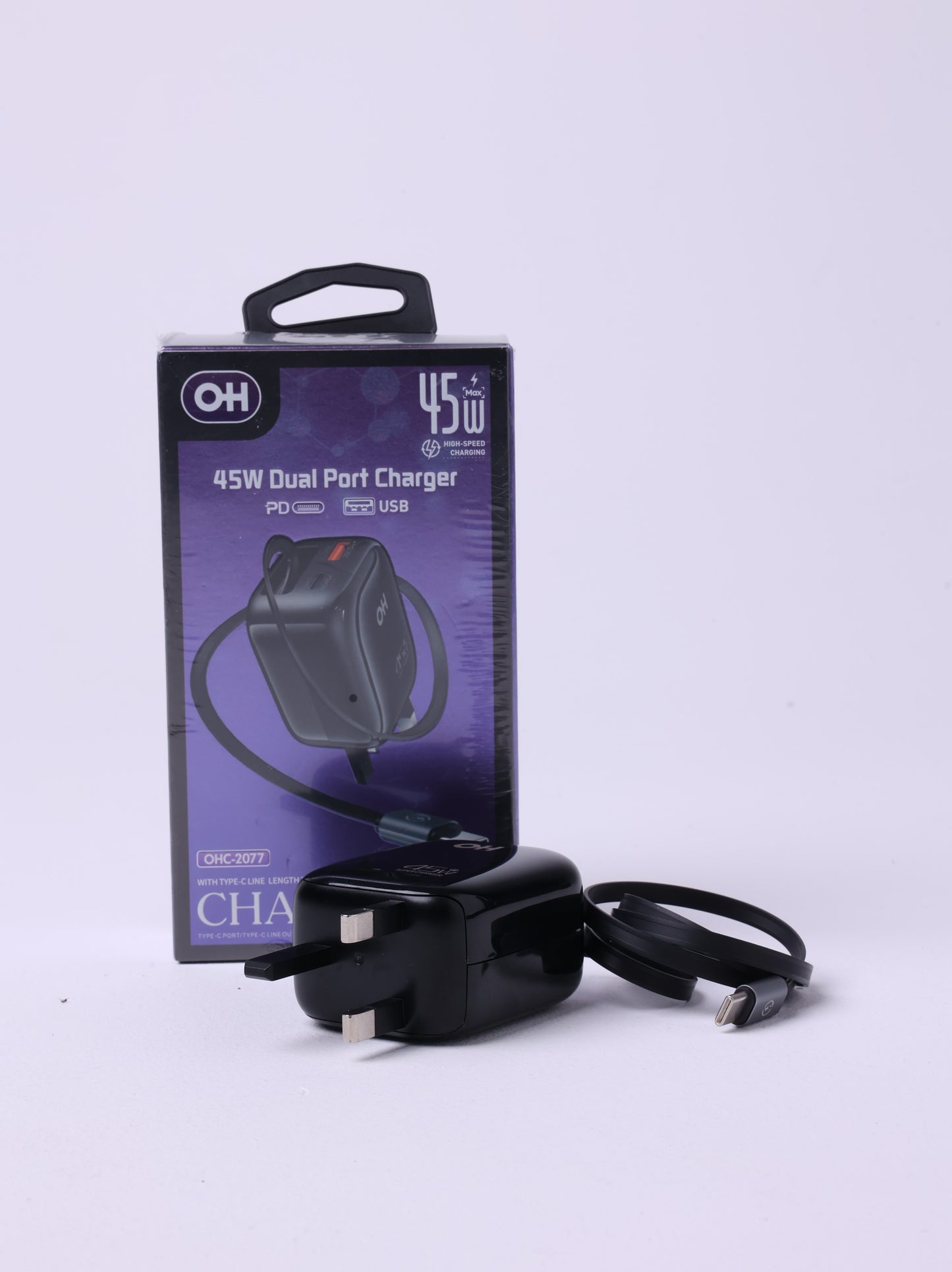 OH TurboCube 45W Retractable Wall Charger Adapter