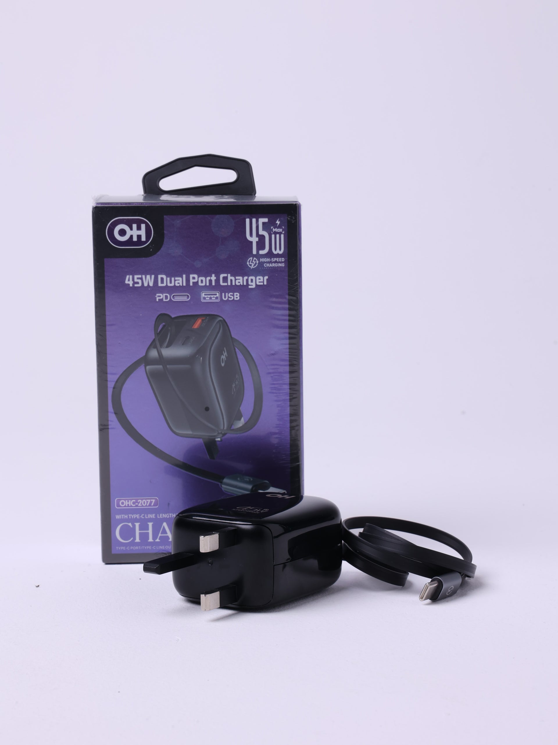 OH TurboCube 45W Retractable Wall Charger Adapter