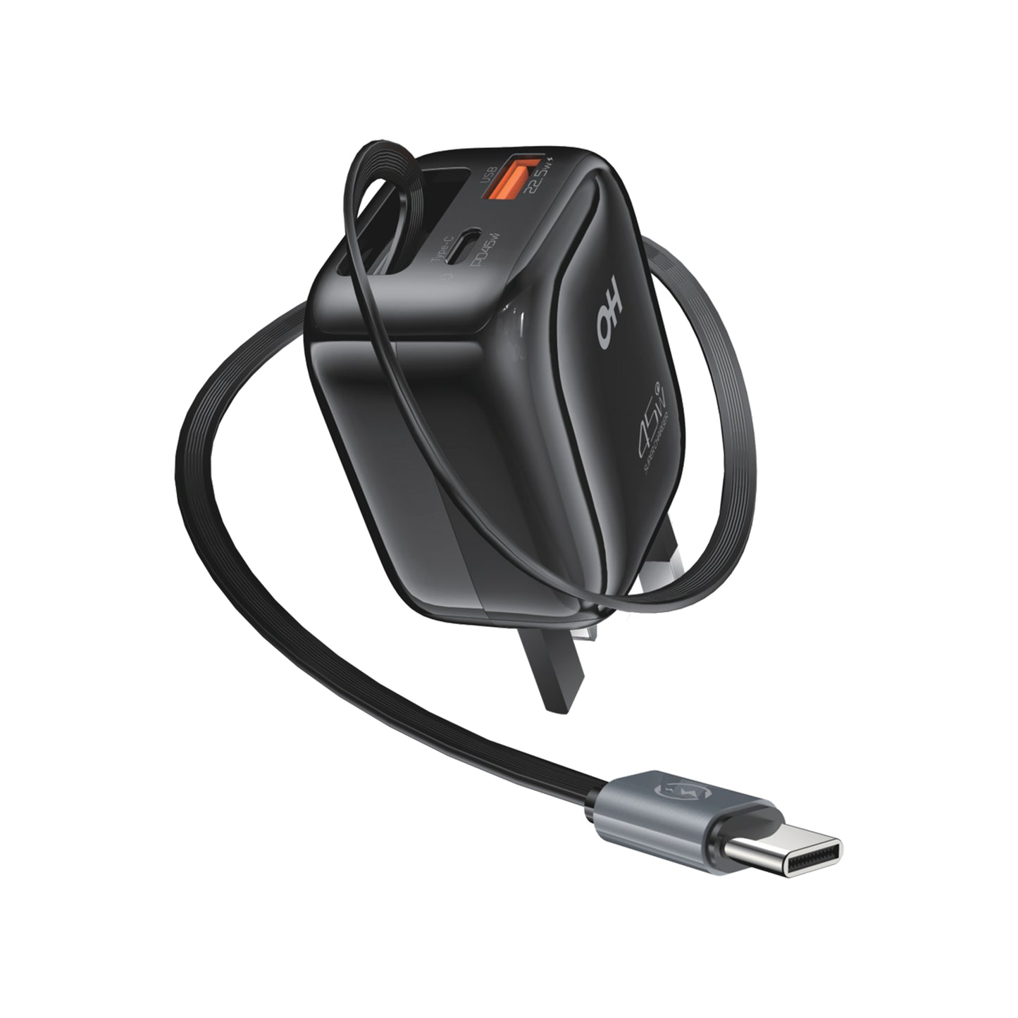 OH TurboCube 45W Retractable Wall Charger Adapter